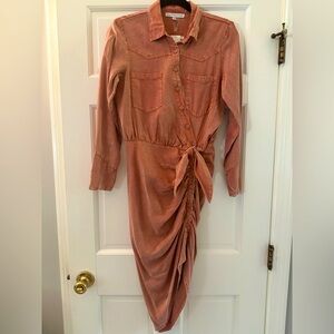 Young Fabulous & Broke YFB Western Asymmetrical Shirt Dress Chambray XS